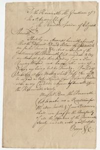 Petition from Elizabeth Lesley to the St. Andrew's Society