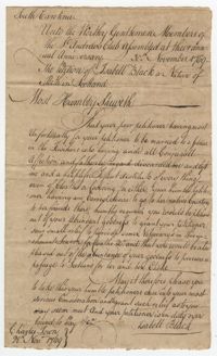Petition from Isabella Black to the St. Andrew's Society