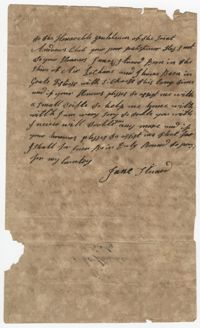 Petition from Jane Stuard to the St. Andrew's Society