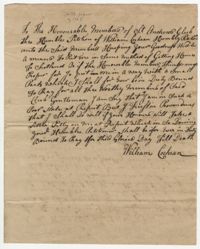 Petition from William Cochran to the St. Andrew's Society