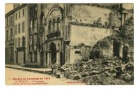 Guerre en Lorraine en 1914. Lunéville. - La Synagogue et Maisons de la Rue Castara incendiées