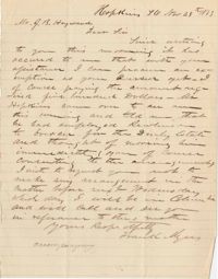 206. Frank Myers to James B. Heyward -- November 28, 1863 (second letter)