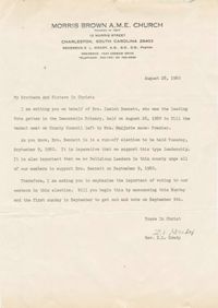 Letter from Reverend Z. L. Grady regarding Isaiah Bennett's run-off election in 1980