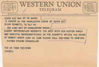 Telegram requesting a meeting with Bishop Unterkoefler