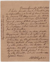 218. Note of Bond between Frank Myers and James B. Heyward -- October 1, 1864