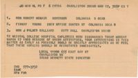 Telegram to Robert McNair, Finway Young, and J. Palmer Gaillard from Isaiah Bennett