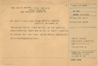 Telegram to John E. Wise, Vice-President of the Medical College