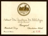 Gustave M. Pollitzer World's Fair banquet ticket for President's Day