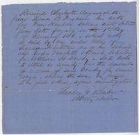252. Receipt of note from Thomas B. Ferguson to Theodore Barker -- August 16, 1865