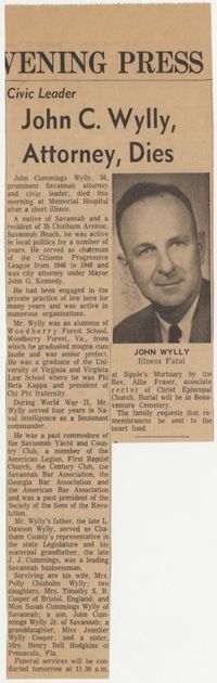 616.  John Wylly obituary -- n.d.