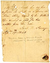 Slave Pass for Mack, 1843