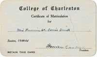 Certificate of Matriculation