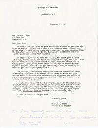 Letter from Charles Smith, November 11, 1971