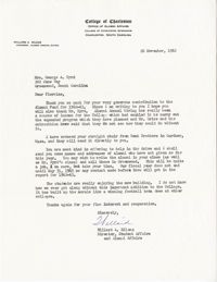 Letter from Willard Silcox, November 26, 1962