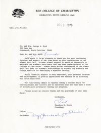 Letter from Ted Stern, December 12, 1976
