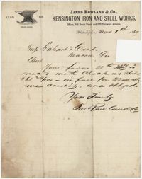 572.  Receipt, James Rowland & Co. to Messrs. Carhart and Curd -- November 1, 1869