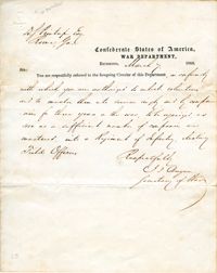 Letter from Judah P. Benjamin to Daniel S. Printup, Esq.