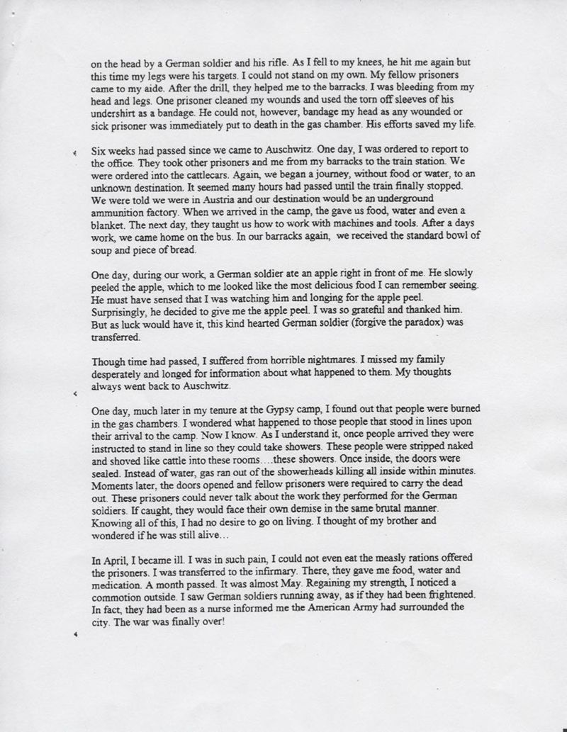 Written interviews with holocaust survivors picture