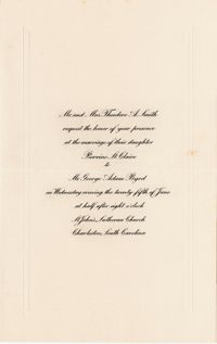 Pierrine and George Byrd's wedding invitation
