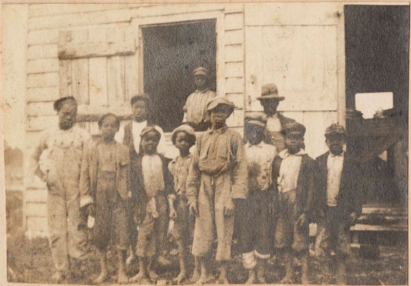 Group of unidentified African American children on Halls Island ...