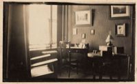 Desk within room interior, probably the home of Christopher and Pauline Donner in Philadelphia