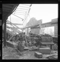 Interior damage at G.W. Trask packing shed