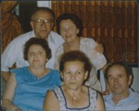 Pincus and Renee with other survivors, Tel Aviv, Israel 1960s