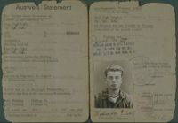 Pincus Kolender's ID card, Pocking, Germany 1945