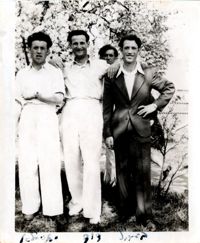 Joe and Ben Engel (brother) and  2 others, DP camp Zeilsheim, 1946