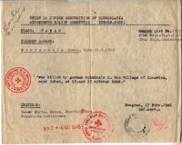 1946 Memo from United Jewish Communities of Yugoslavia, to Martha Bauer
