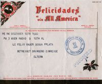 Telegram to Felix Bauer in Dominican Republic, 1940