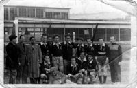 Hapoel soccer team in DP (displaced persons) camp Zeilsheim, 1946